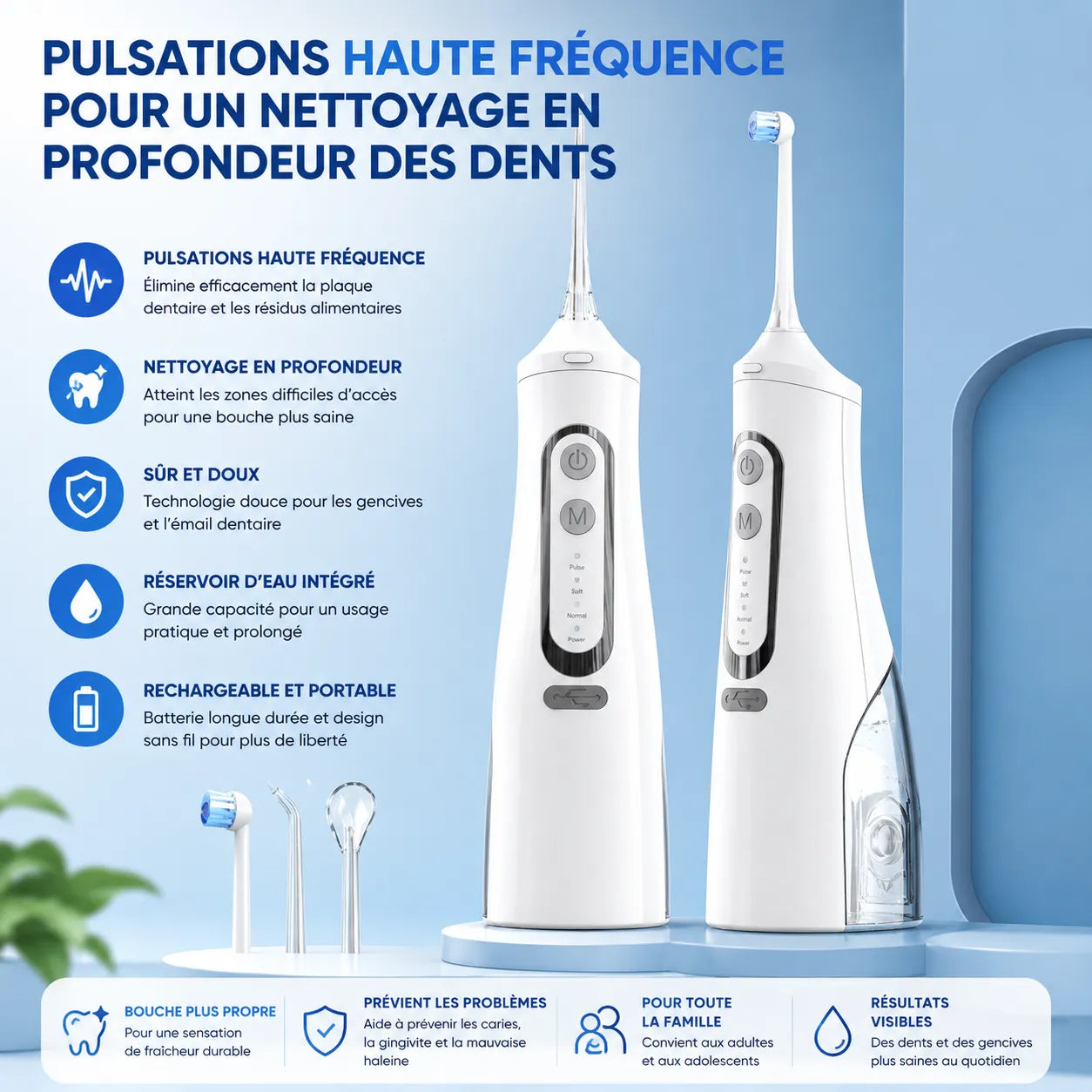 Hydrova – Jet Dentaire Portable IPX7 Rechargeable
