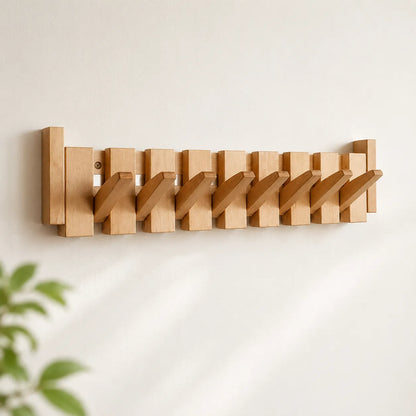 PianoWood | Portemanteau Mural en Bois Design Piano avec 6 Crochets