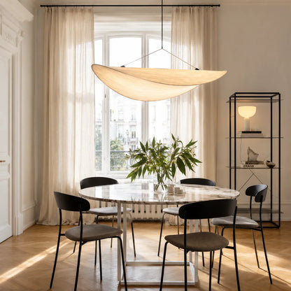 LumiNara | Suspension Japandi en Soie Naturelle pour Ambiance Chaleureuse
