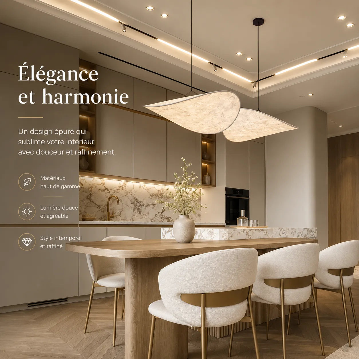 LumiNara | Suspension Japandi en Soie Naturelle pour Ambiance Chaleureuse