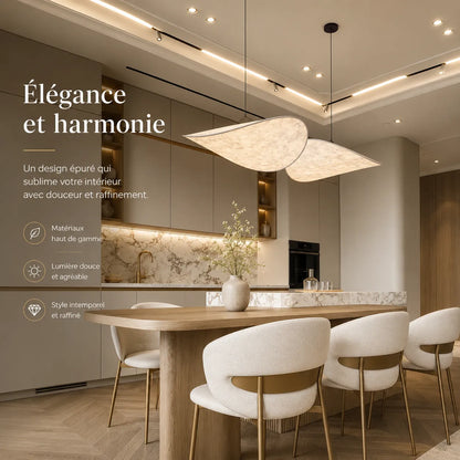 LumiNara | Suspension Japandi en Soie Naturelle pour Ambiance Chaleureuse