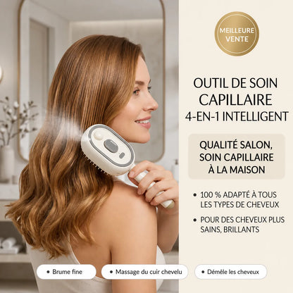 MistGlow | Brosse Électrique Brumisatrice Démêlante avec Massage