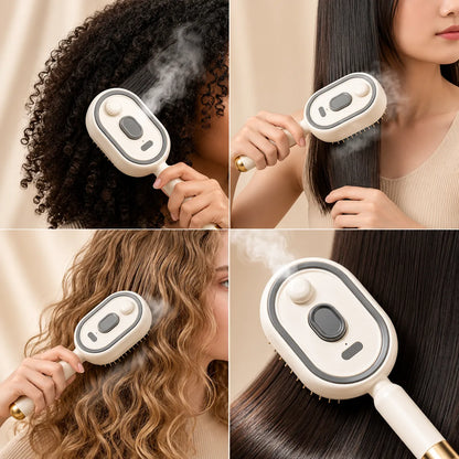 MistGlow | Brosse Électrique Brumisatrice Démêlante avec Massage