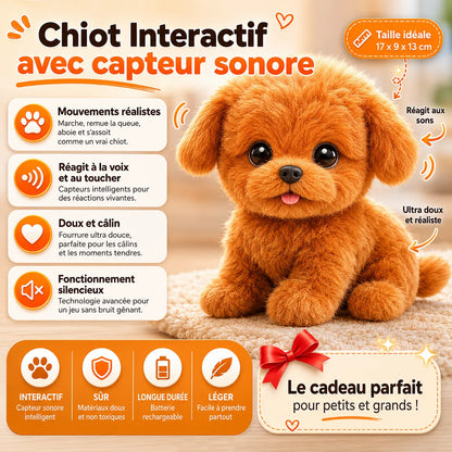 Chiot Robot Interactif Compagnon | Jouet intelligent réaliste voix et toucher