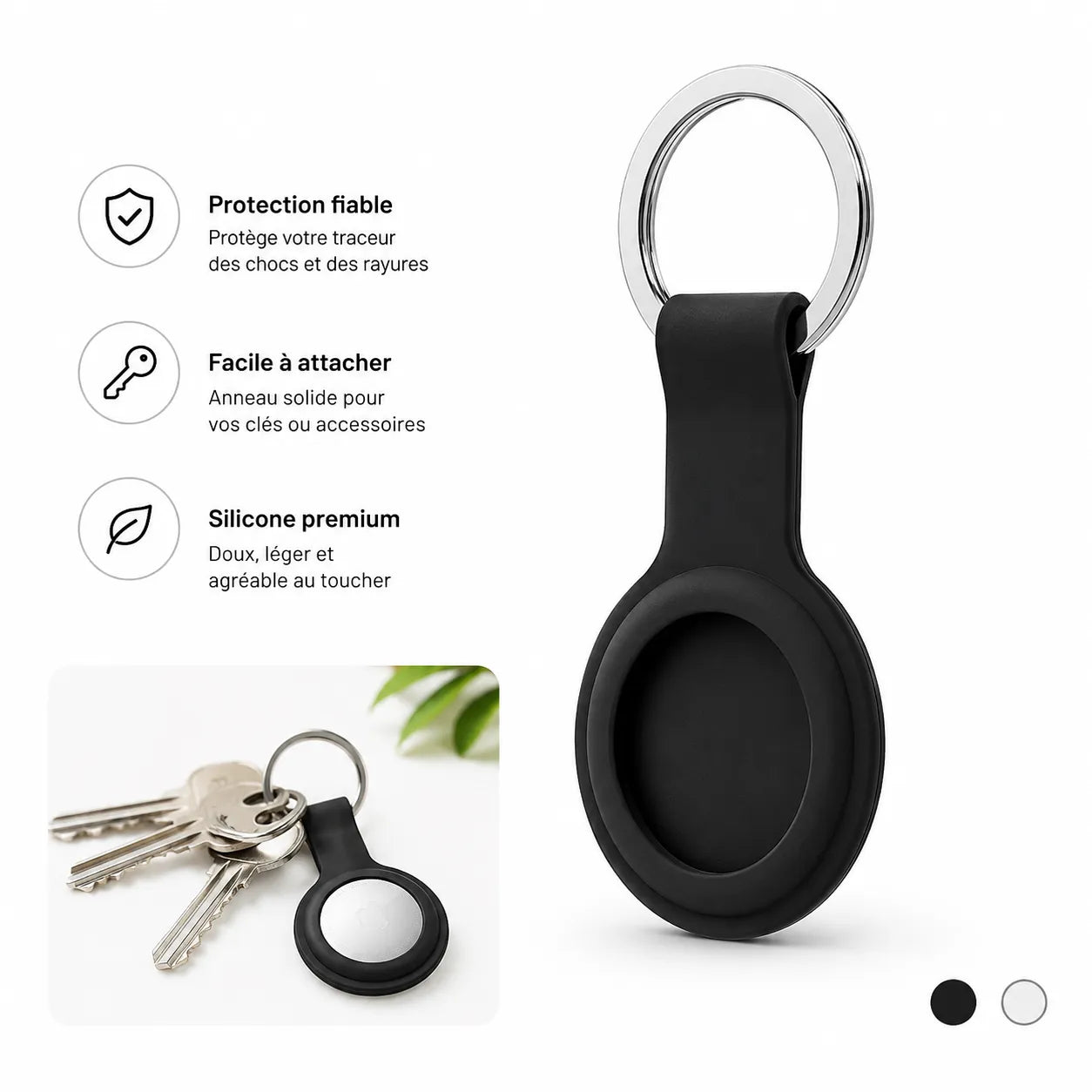 AirGuard | Porte-Clé AirTag en Silicone avec Coque Anti-Rayures