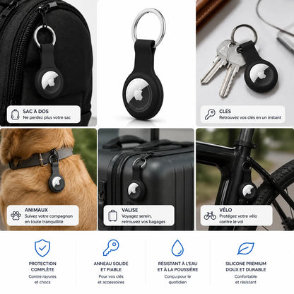 AirGuard | Porte-Clé AirTag en Silicone avec Coque Anti-Rayures
