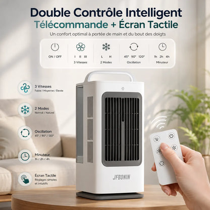 FrostEase | Climatiseur Mobile Sans Évacuation Silencieux 3-en-1