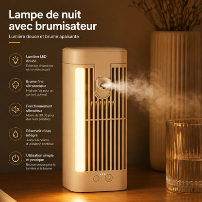CoolDesk | Climatiseur Mobile Sans Évacuation Silencieux avec Veilleuse