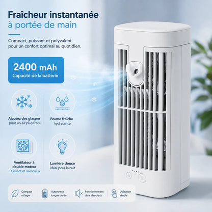 CoolDesk | Climatiseur Mobile Sans Évacuation Silencieux avec Veilleuse