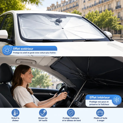 Pare-Soleil Voiture ThermoShield | Pare soleil voiture pliable anti-UV universel