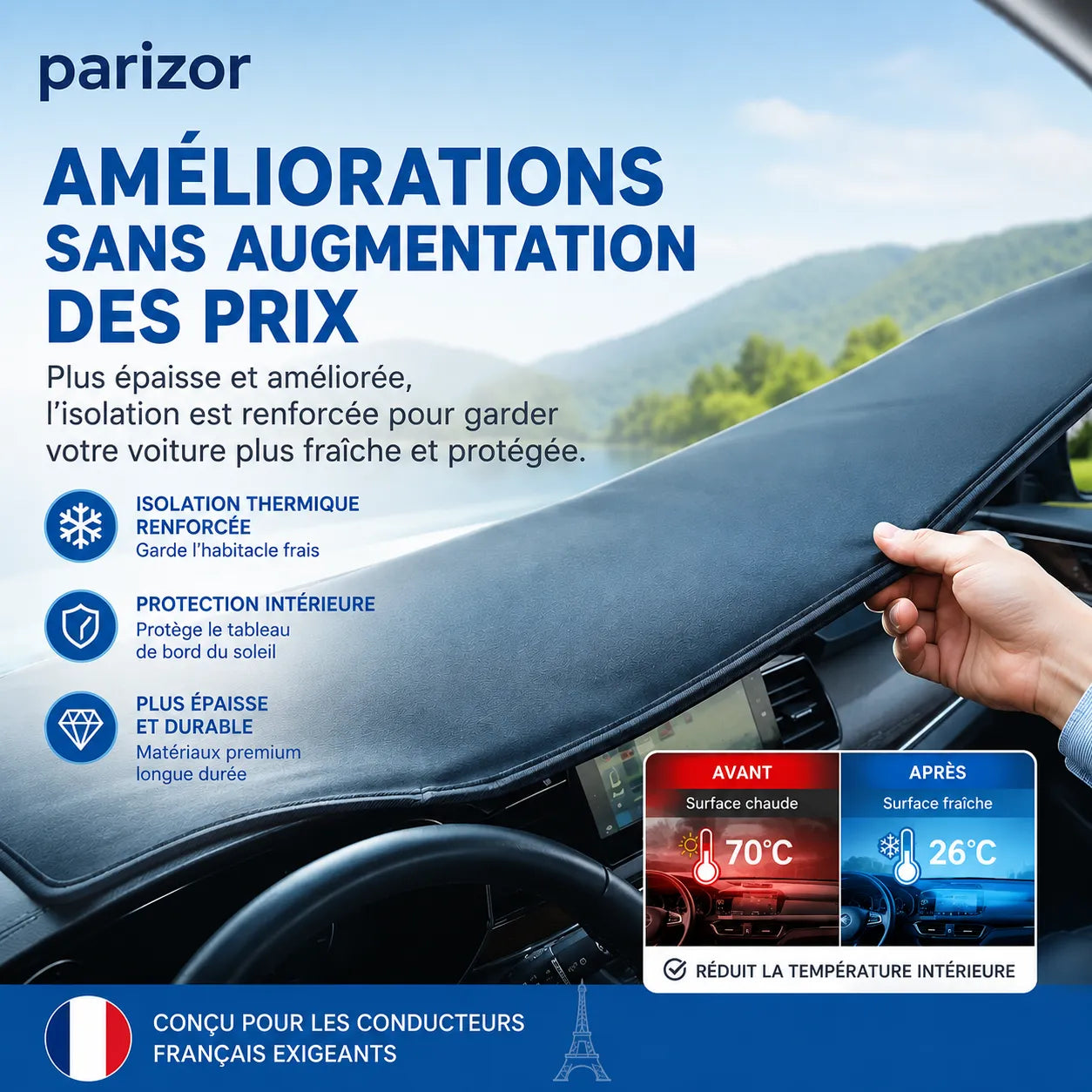 Pare-Soleil Voiture ThermoShield | Pare soleil voiture