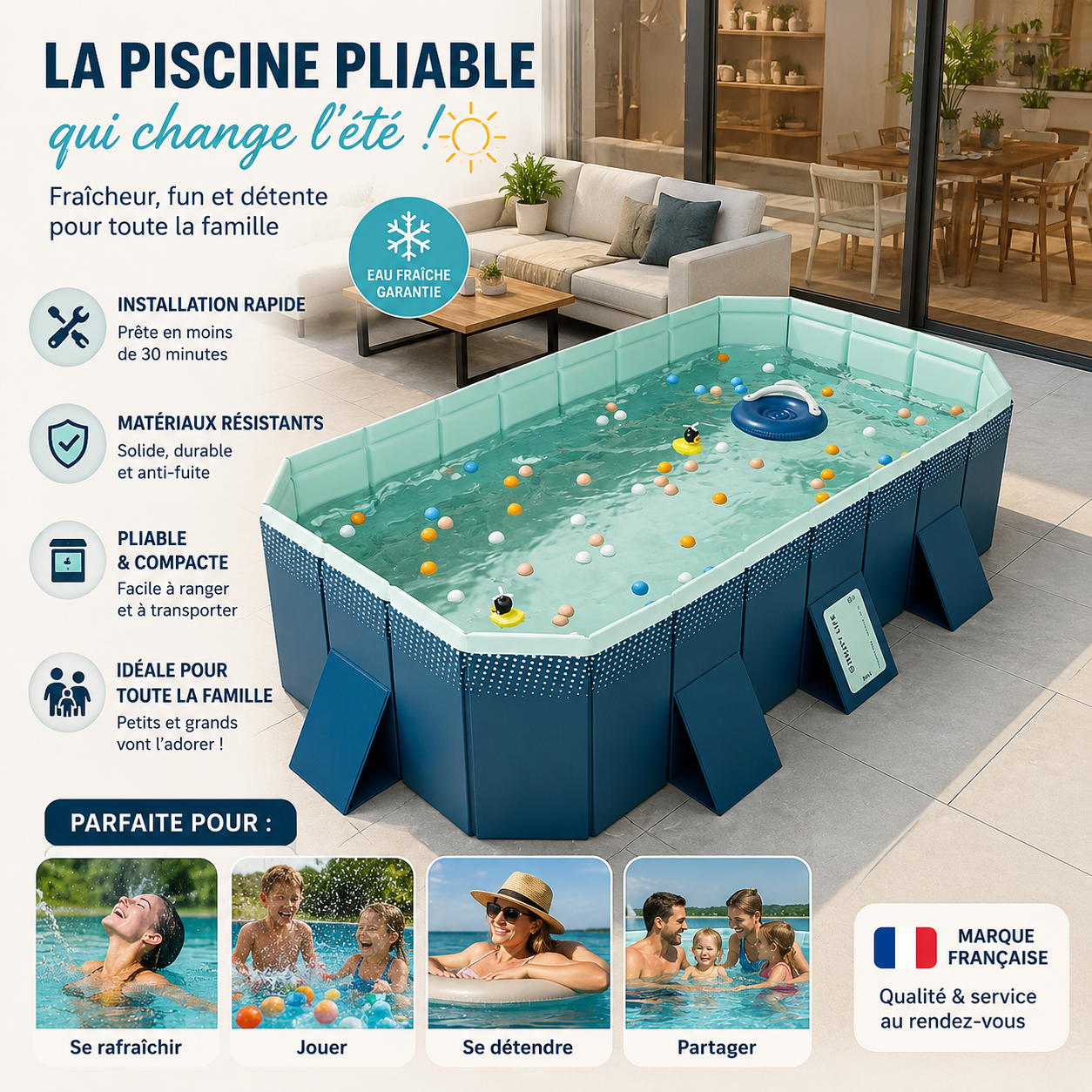 Piscine Gonflable AquaLuxe | Piscine gonflable adulte familiale pliable
