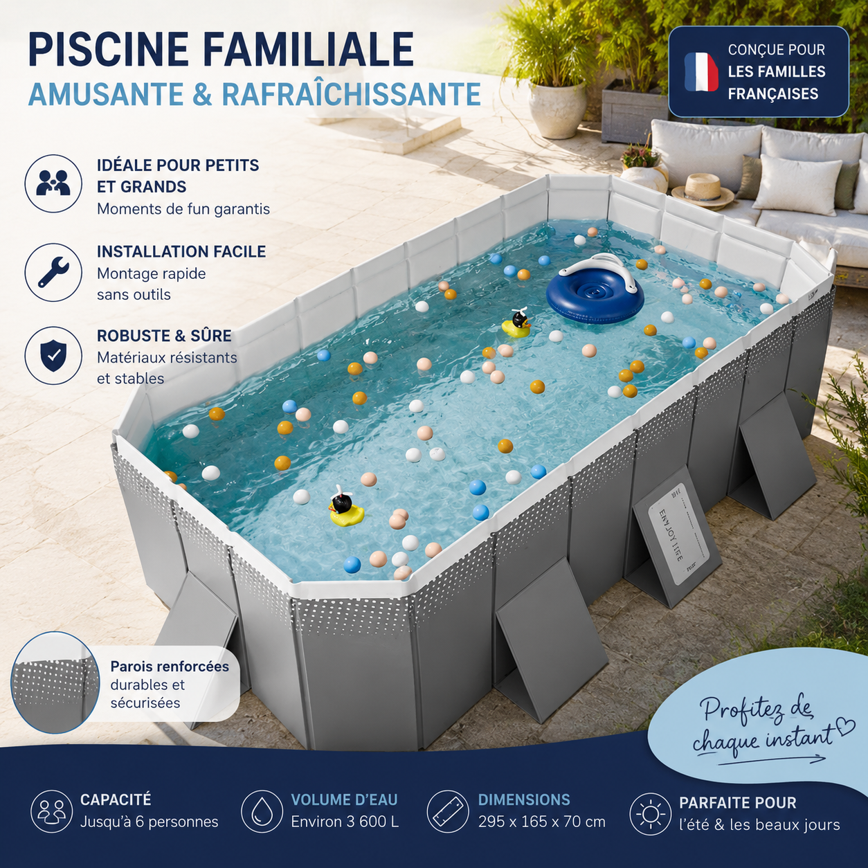 Piscine Gonflable AquaLuxe | Piscine gonflable adulte familiale pliable