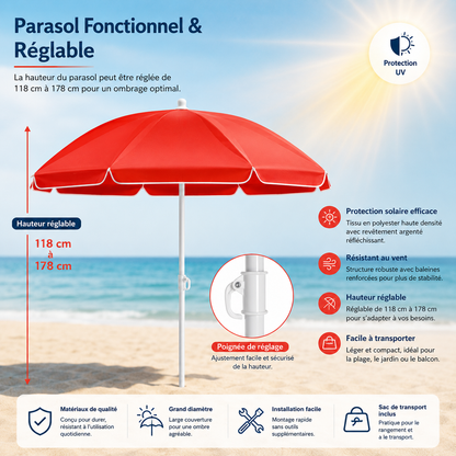 DuoCamp Oasis | Chaise de camping double pliante avec parasol pour plage