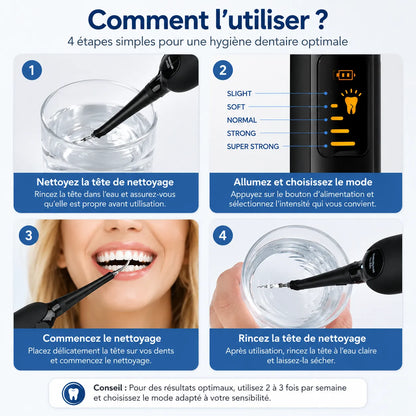 DentaClean Pro | Détartreur Dentaire Électrique à Ultrasons avec 5 Intensités