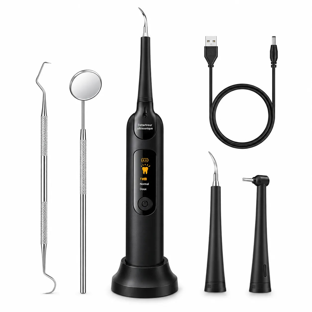 DentaClean Pro | Détartreur Dentaire Électrique à Ultrasons avec 5 Intensités