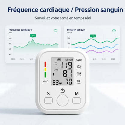 CardioSense | Tensiomètre électronique avec écran LCD et mémoire double utilisateur