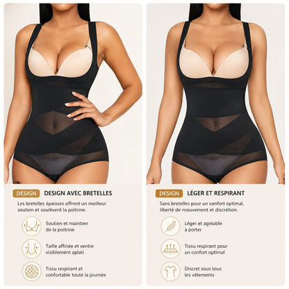 CurvaSilk | Body Gainant Sans Coutures Sculptant Taille et Ventre