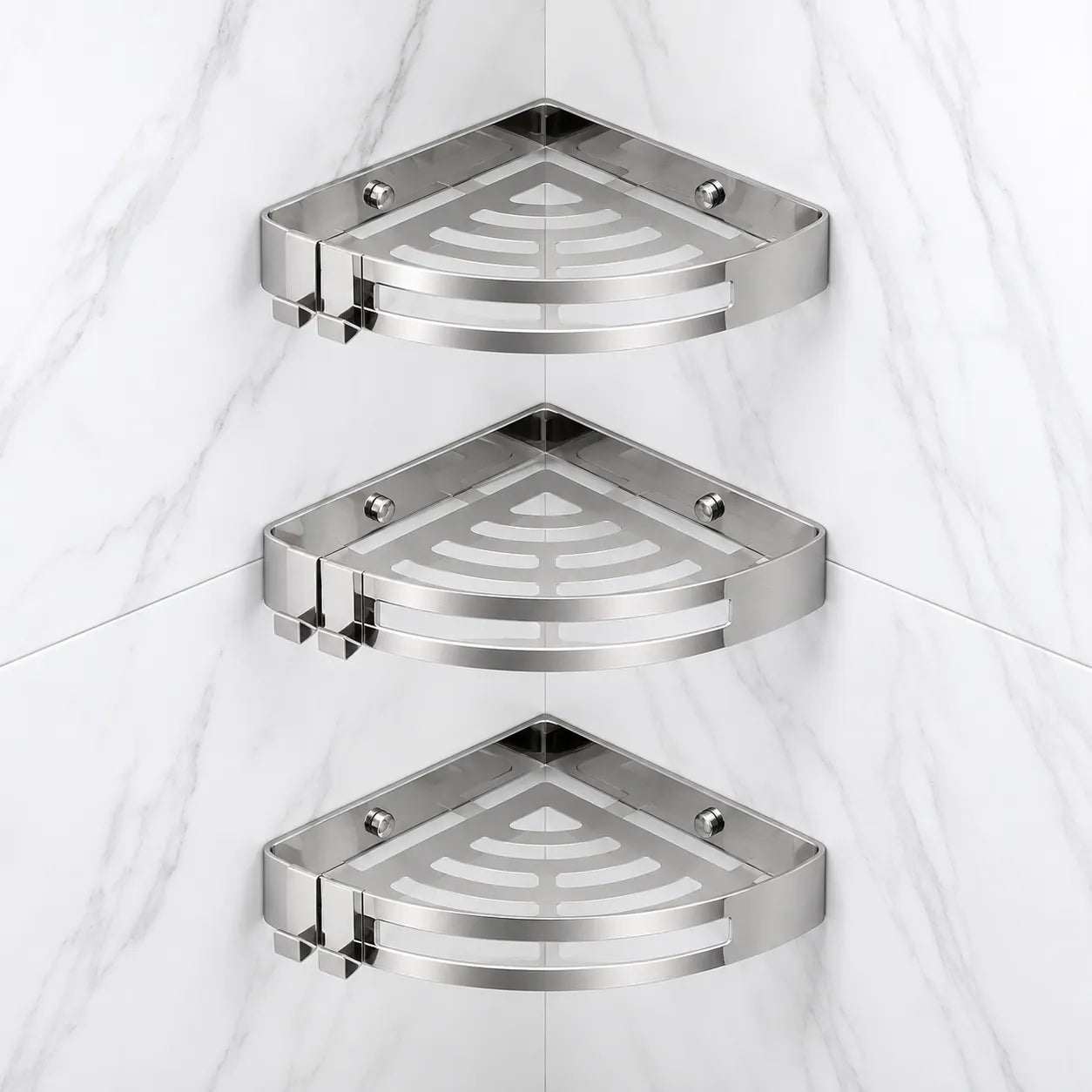 AureliaSet | Ensemble Accessoires Salle de Bain 3 Pièces en Métal Or/Argent