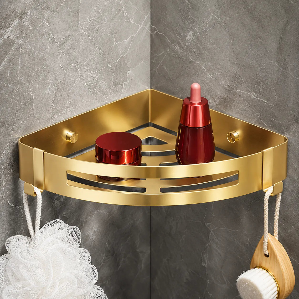 AureliaSet | Ensemble Accessoires Salle de Bain 3 Pièces en Métal Or/Argent