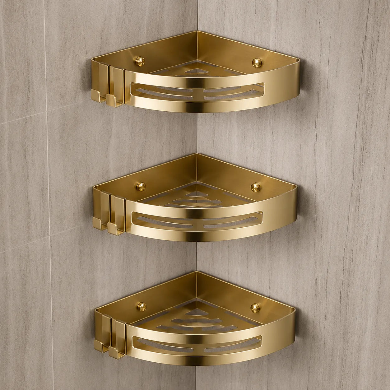 AureliaSet | Ensemble Accessoires Salle de Bain 3 Pièces en Métal Or/Argent