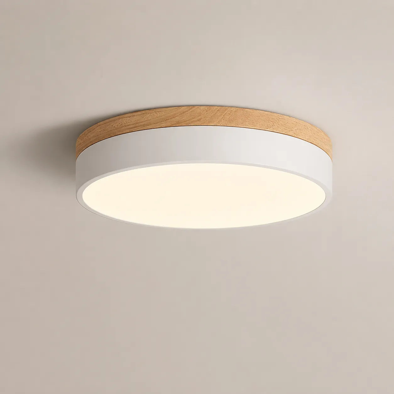 ScandiLuxe  | Plafonnier Minimaliste en Bois Naturel et Métal Élégant
