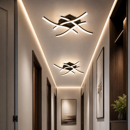 ÉLYSIA | Plafonnier à LED Incurvé Moderne pour Salon, Chambre et Cuisine