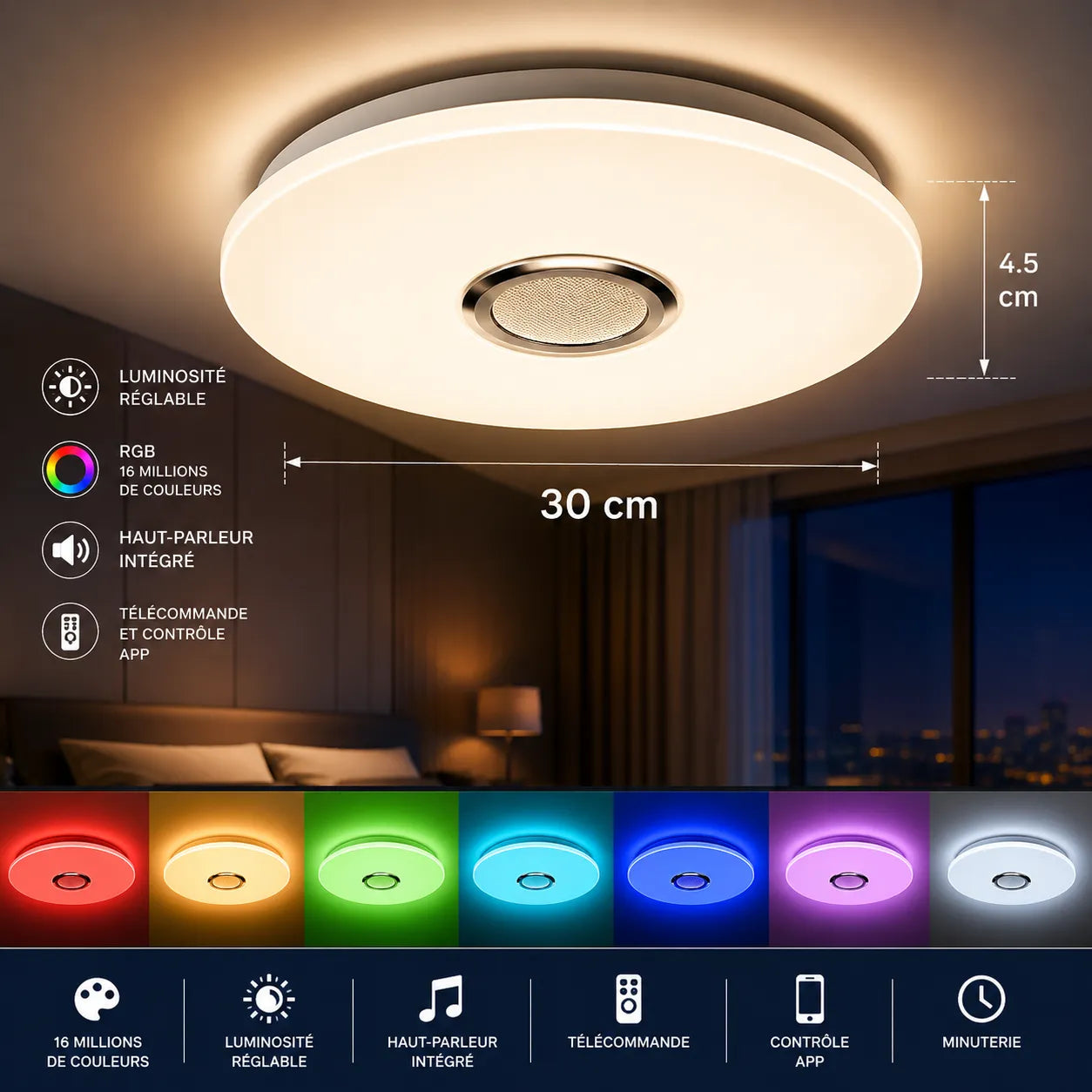LUMÉORA™ Smart | Moderne plafonnier à led RGB