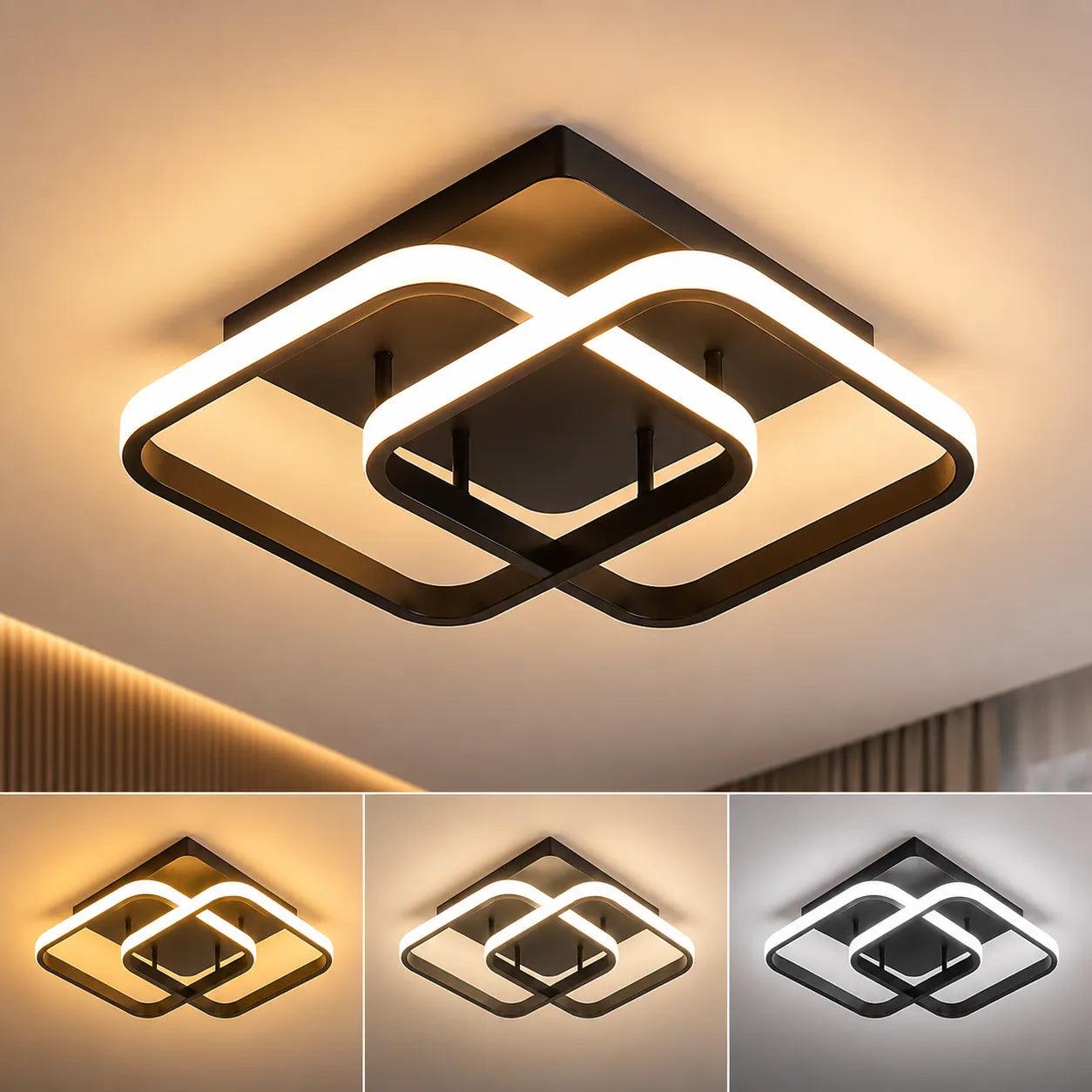 ORBÉLIA™ Moderne | Plafonnier à LED Design avec lumière 3 couleurs