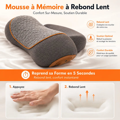 Oreiller Cervical Chauffant CERVÉLIA™ | Masseur cervical électrique pour nuque et épaules