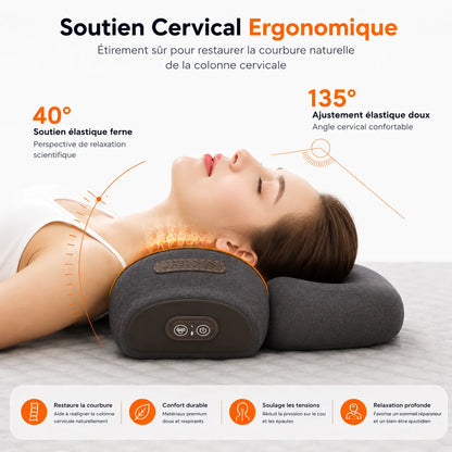 Oreiller Cervical Chauffant CERVÉLIA™ | Masseur cervical électrique pour nuque et épaules