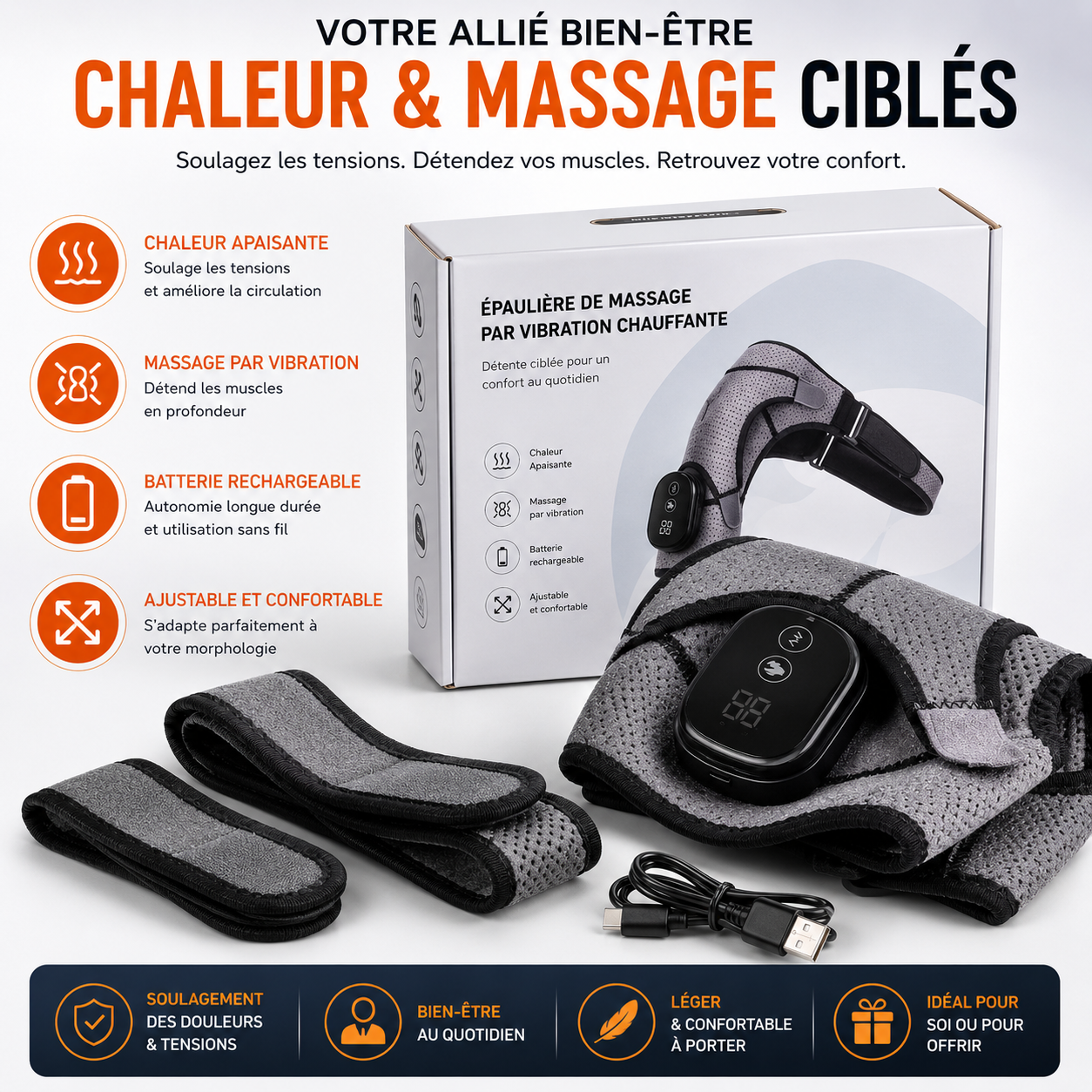 Masseur Cervical Chauffant THERMOFLEX™ | Massage nuque épaules