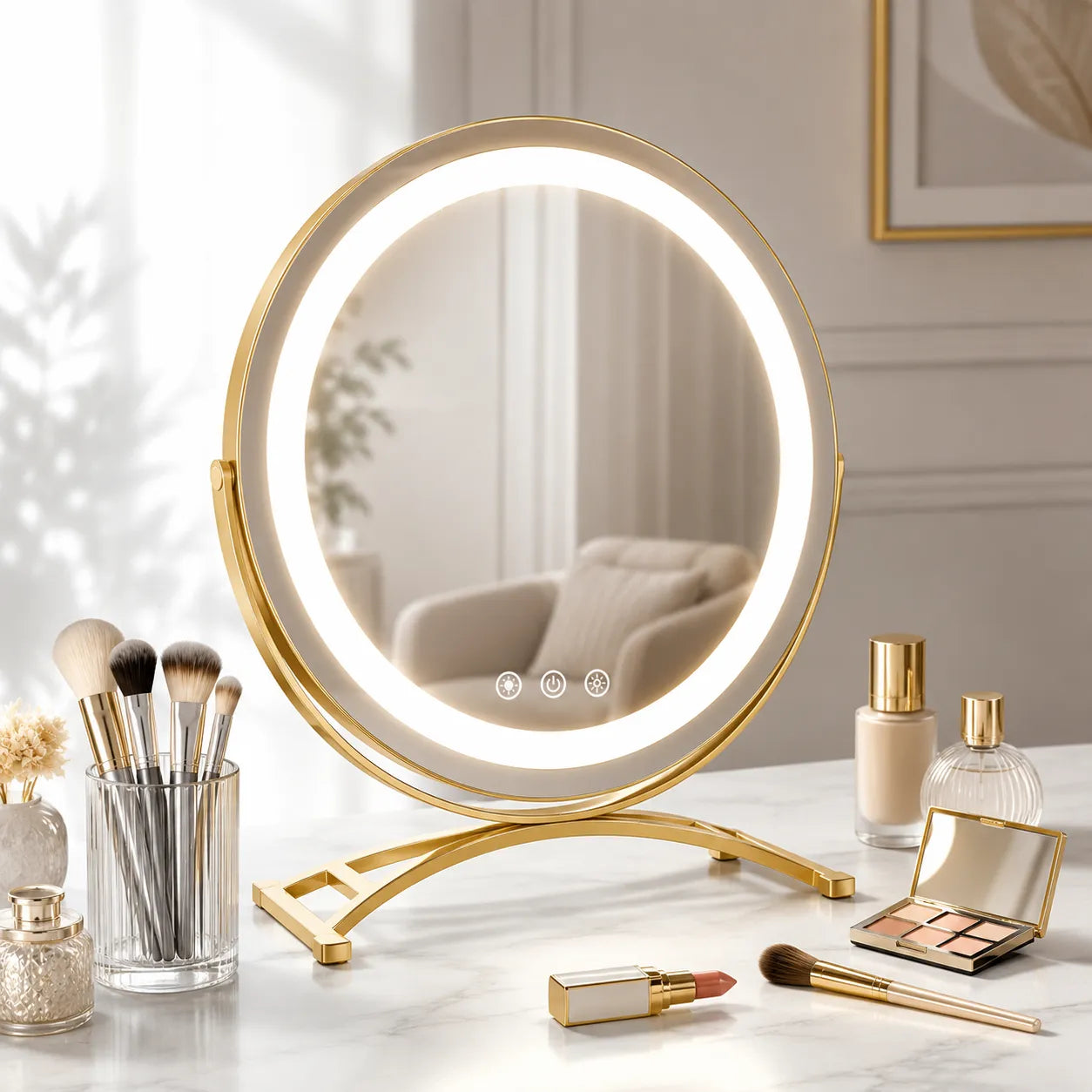 Aviro Miroir à Maquillage LED Rechargeable