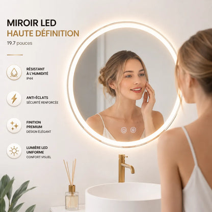 Miroir Salle de Bain LED Luméa anti-buée 50 cm