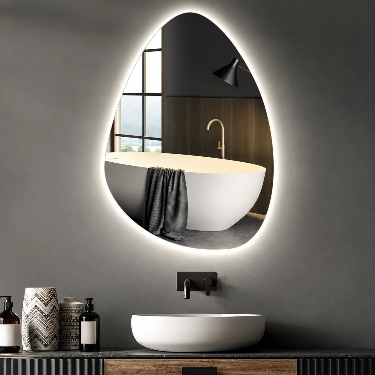 Miroir Salle de Bain LED ÉLORIA™ anti-buée 3 couleurs