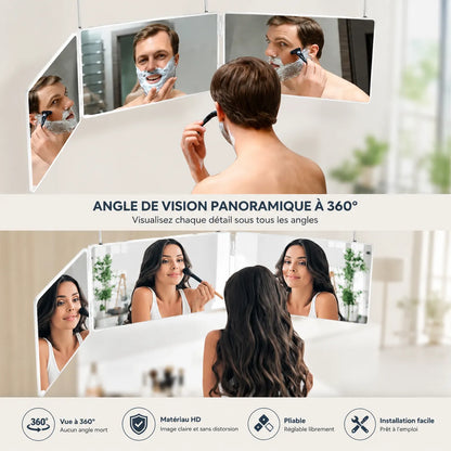 Miroir Salle de Bain & Coiffeuse Pliable VELMIRA