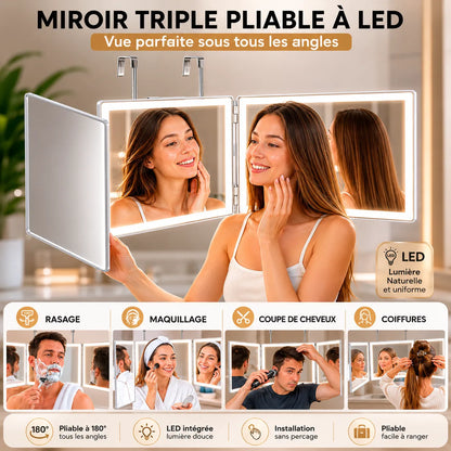 Miroir Salle de Bain & Coiffeuse Pliable VELMIRA