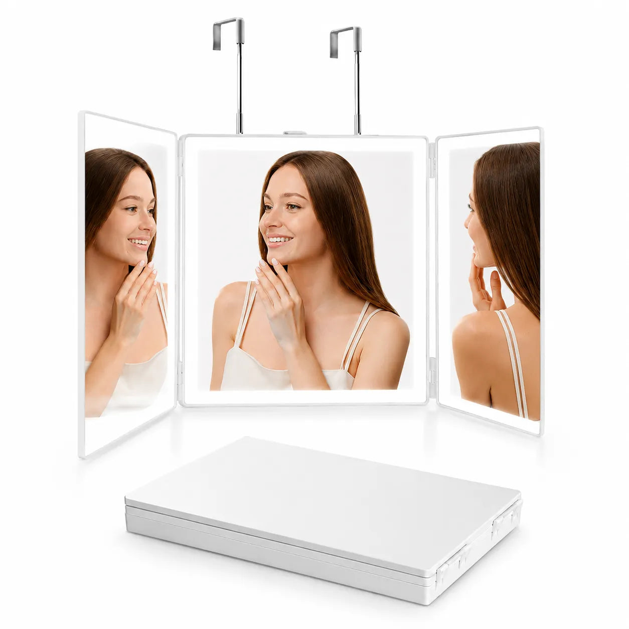 Miroir Salle de Bain & Coiffeuse Pliable VELMIRA