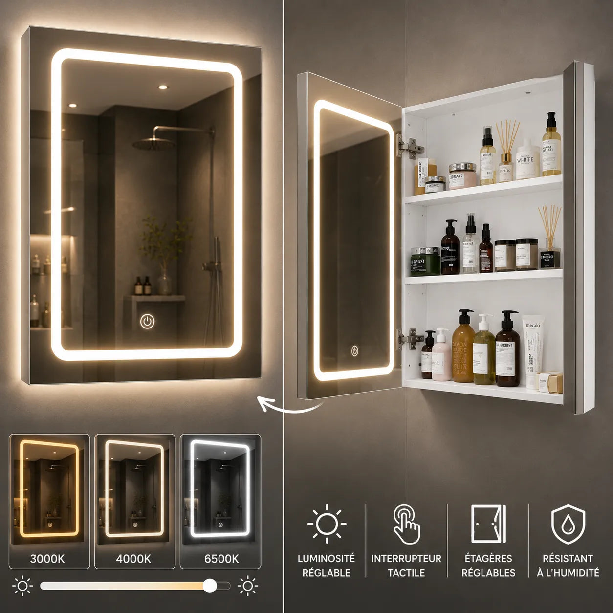 Miroir Salle de Bain LED NOVALIS™