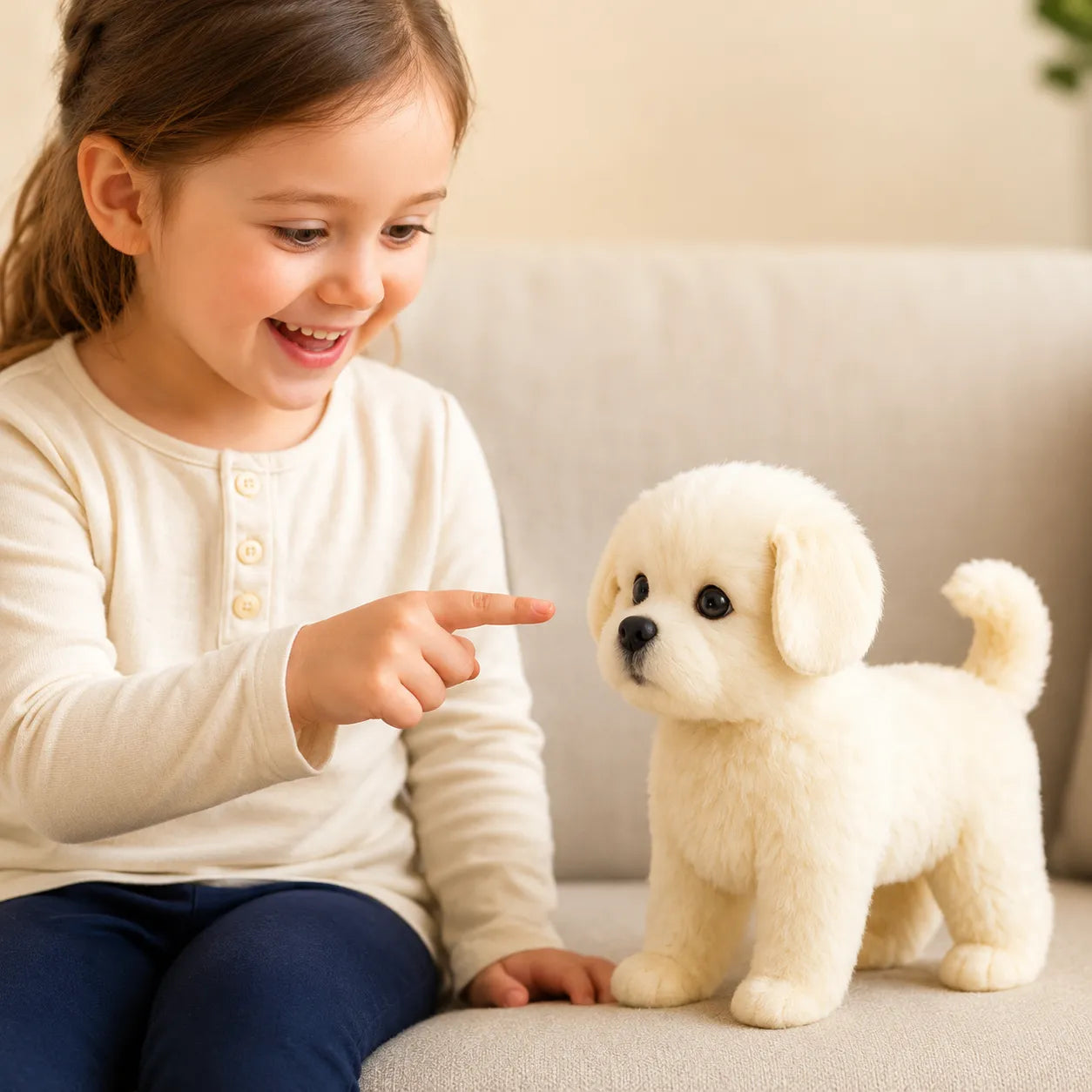 Chiot robot réaliste en peluche