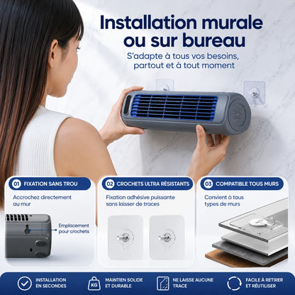 Ventilateur Portable Airéna | Ventilateur mural rechargeable silencieux 3 vitesses