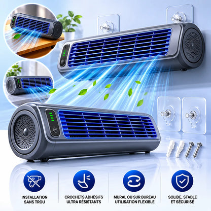Ventilateur Portable Airéna | Ventilateur mural rechargeable silencieux 3 vitesses