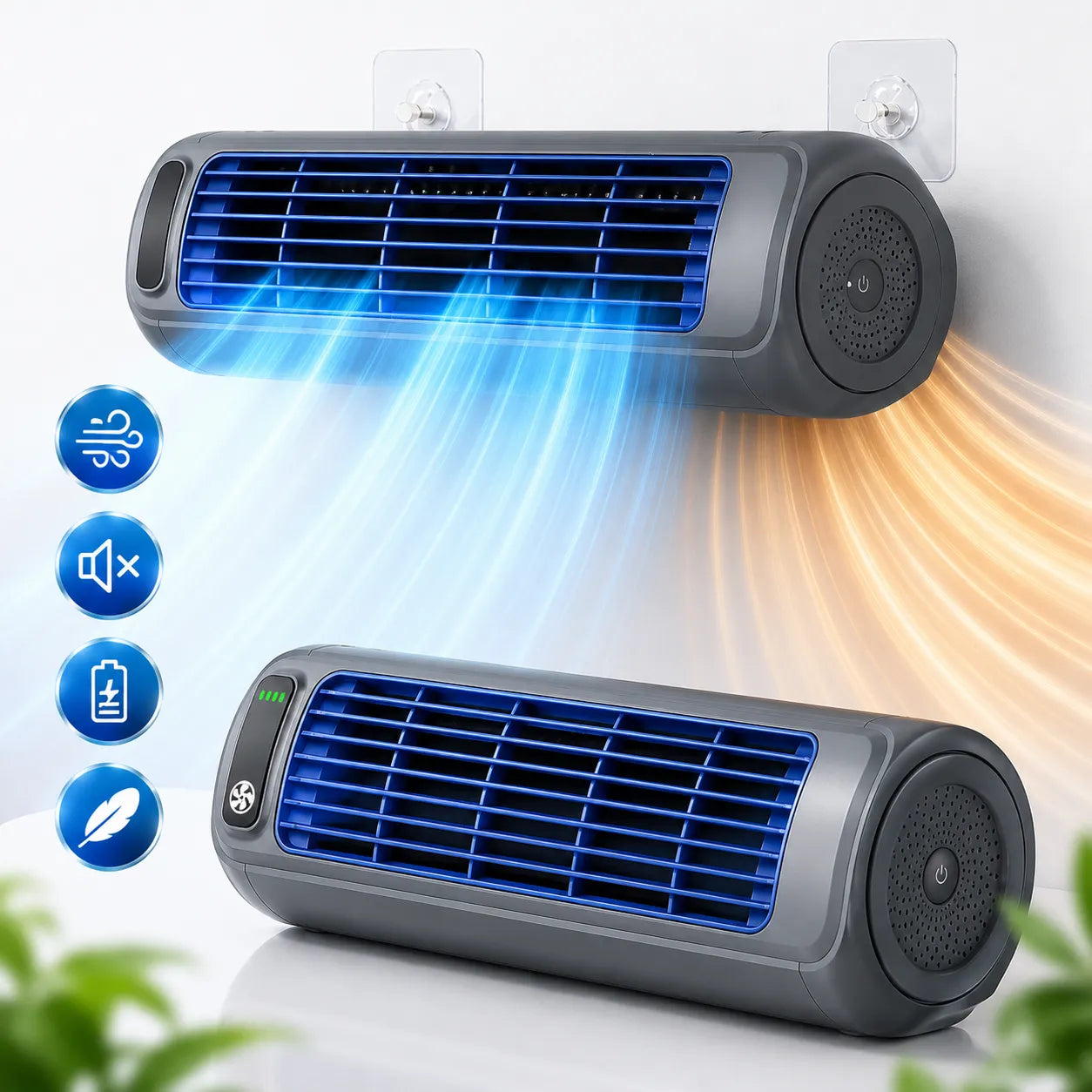 Ventilateur Portable Airéna | Ventilateur mural rechargeable silencieux 3 vitesses