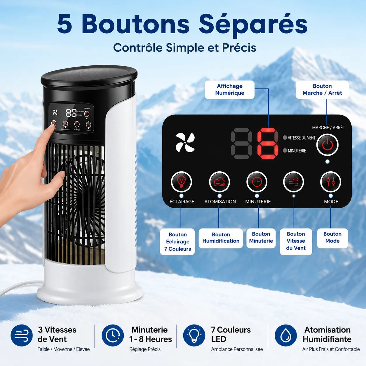 Refroidisseur d’Air Portable Frostéa | Ventilateur brumisateur 6 vitesses