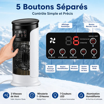 Refroidisseur d’Air Portable Frostéa | Ventilateur brumisateur 6 vitesses