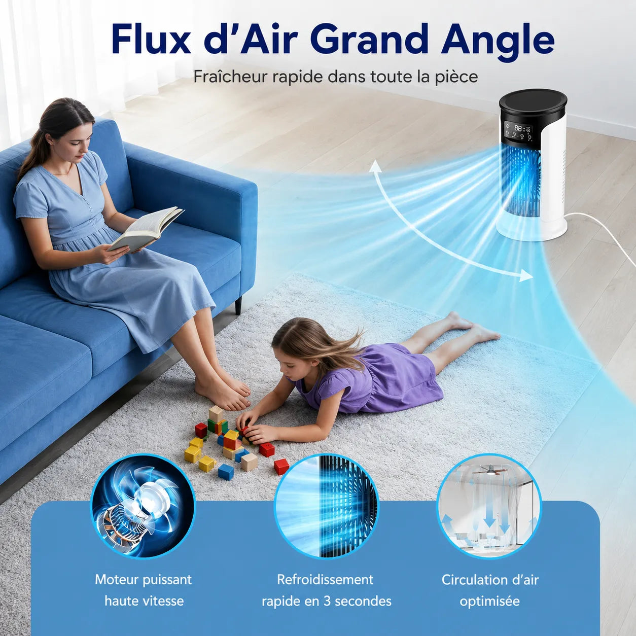 Refroidisseur d’Air Portable Frostéa | Ventilateur brumisateur 6 vitesses