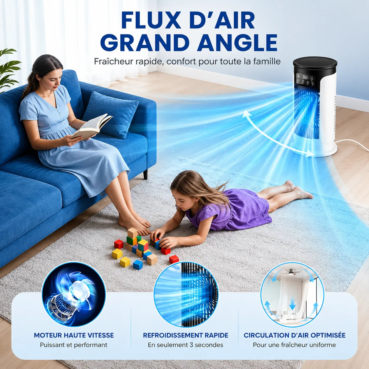 Refroidisseur d’Air Portable Frostéa | Ventilateur brumisateur 6 vitesses