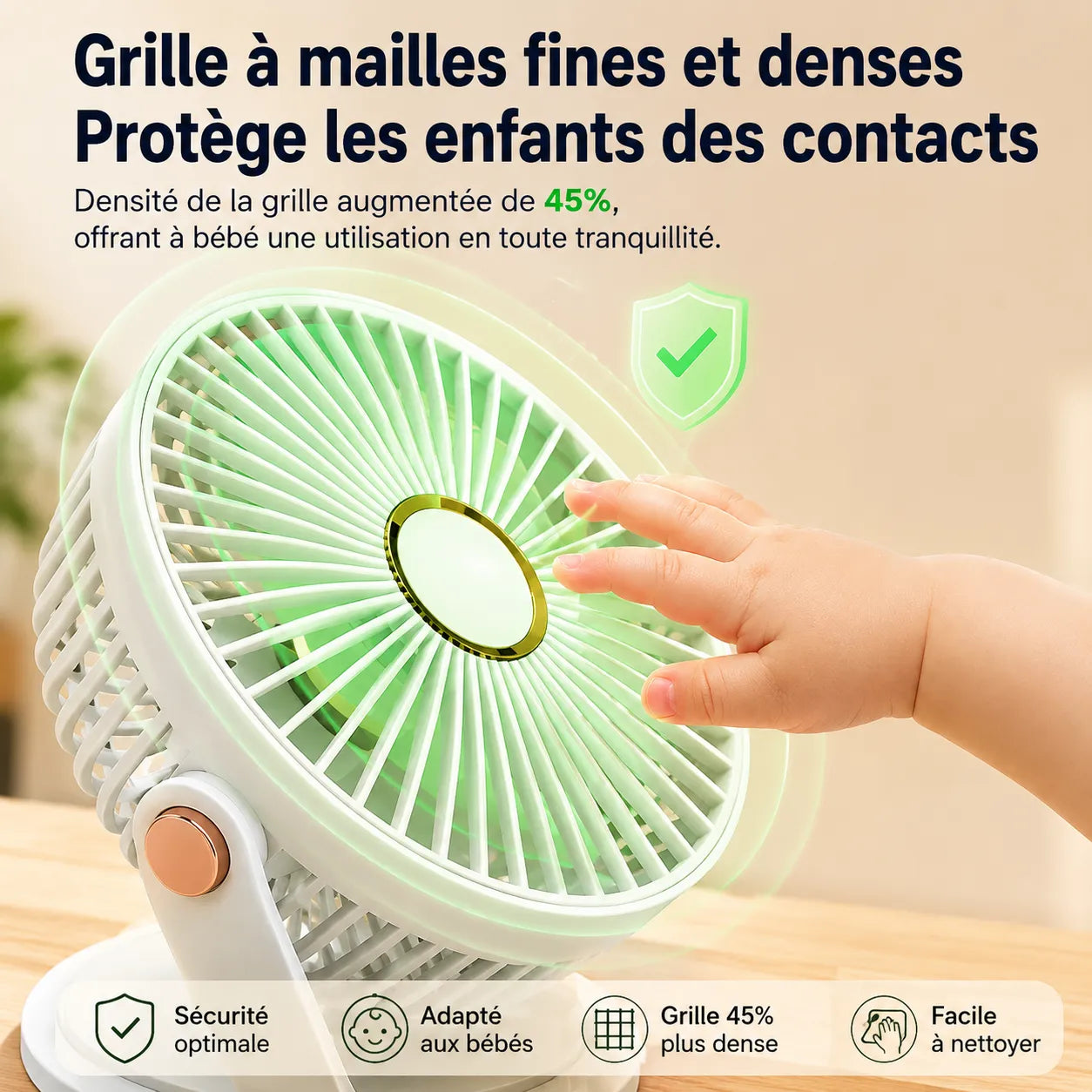 Ventilateur Portable Rechargeable Breezéo™ - Ventilateur à clip 8000mAh 5 vitesses