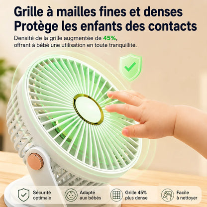 Ventilateur Portable Rechargeable Breezéo™ - Ventilateur à clip 8000mAh 5 vitesses