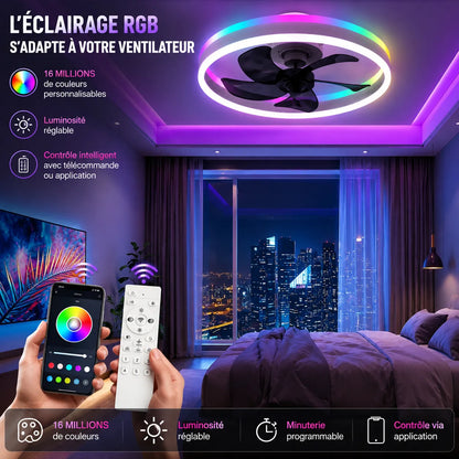 Ventilateur Plafond LED Ventorya | Ventilateur plafond RGB dimmable 50CM
